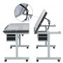 High Quality Transparent Glass Top Height Adjustable Drawing Table Drafting Table For School Home Furniture