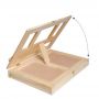 Wooden Table Easel With 3 Grid Paint Brushes Organizer Box Pigment Holder Artist Portable Easels