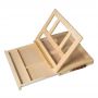 Wooden Table Easel With 3 Grid Paint Brushes Organizer Box Pigment Holder Artist Portable Easels