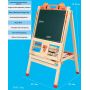 Display Double Side Painted Magnetic Drawing Flip Chart Easel In Wooden Frame and Stand For Kids