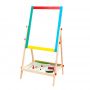 Double Side 360 Degree Rotating Magnetic White Chalk Board Children Drawing And Writing Easel With Wooden Stand For Kids Using