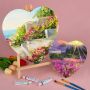 China factories Custom Heart Shape Wooden Frame Stretched Canvas Painting Canvas for Artist Painting