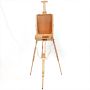 High quality wood French easel with painting storage box