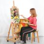 high quality beech painting display easel Removable art easel with wheels