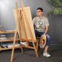 Factory custom production tripod standing floor wooden easel folding easel