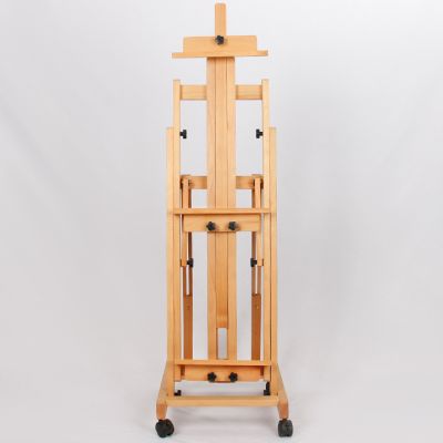 High quality large crank adjustment studio H-frame artist easel painting with four wheels