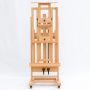 Customized professional art master large studio wooden easel with hand rocker easel