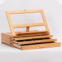 Three drawer wooden easel box desktop easel easy to carry
