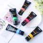 Professional 12 colors 35ml Plastic Tube Acrylic Paint with 6pcs Paintbrushes set For Artists Painting