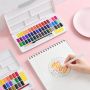 Hot Sale 36 Colors Professional Watercolor Paint Sticker Set with Free Nylon Brush Watercolor Brush Polished Pen