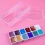 Wholesale solid watercolor paint set 12 metallic glitter colors for art painting
