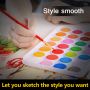 Amazon Hot Sale 36 Colors Solid Cake Watercolor Paint Set with Plastic Box and Free Brush