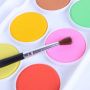factory hot selling 12 colors solid watercolor paint palette with transparent PVC box