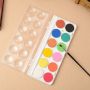 factory hot selling 12 colors solid watercolor paint palette with transparent PVC box