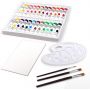 24 color acrylic paint set hot sell 24 12ml acrylic paint set with 3 brushes for Canvas, Wood, Clay, Fabric, nail acrylic paint