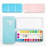 Wholesale 24colors Soluble Solid Water Color Paint Cake Cheap Fancy Watercolor Paint Pigment