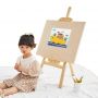 90cm adjustable portable wooden painting Triangle floor children folding easel for kids
