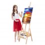 Hight quality adjustable Large Beech Wooden Easel With Storage Drawer for painter