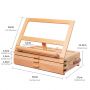 high quality portable beech wooden tabletop display painting easel with 3 layers drawer