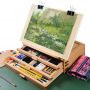high quality portable beech wooden tabletop display painting easel with 3 layers drawer