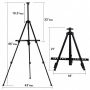 Extra Thick Iron Metal Tripod Adjustable Height Artist Easel Stand with Portable Bag for Floor/Table-Top Drawing and Displaying