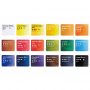 Watercolour Paint Set with 18 Vibrant Colors, Including Water Brush Pen, Sponge and Blank Color Chart in Watercolor