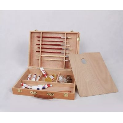 china art supplies wooden box paintbox Wooden Painting Set Box