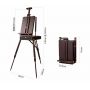 2021 Large Adjustable Walnut Wooden French Style Field and Studio Sketchbox Tripod Easel with Drawer and Artist Wood Palette