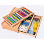 2021 3 drawer Wooden Artist Storage Box for marker pastel brushes