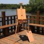 2021 Amazon Beech French Style Wheeled Wooden Art Easel with Sketch Box