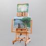 2021Art supply large wooden Master Multi-Function Studio Adjustable H-Frame Floor Easel with fixed wheels