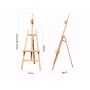 2021 professional wooden Adjustable Lyre Style Studio A-Frame Artist Easel with rear leg support