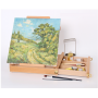 2021 Art Supply portable Premium Beechwood Large Adjustable Wood Table Sketchbox Easel with a extra large storage box