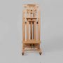 2021 Art Supply Double Rocker Crank Heavy Duty Extra Large Wooden Studio Floor Easel with locking Caster Wheels