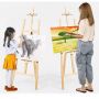 2022 Art supplies Promotion Nice Quality Cheapest Pine Wood Display Floor Easel for art beginner