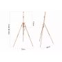 2022 New Beech Adjustable Height portable Tripod Painting Easel with carrying handle