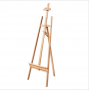2022 Hot Selling Adjustable A-frame Beech Wooden Painting Easel with rear support