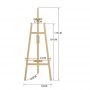 Art Supplies 175cm Height Pine Wood Display Easel For Artist Painting