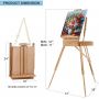 French Style Adjustable Painting Easel Art Easel With Storage Sketch Box with Wooden Pallet