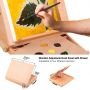 24 Pieces Tabletop Easel Set With 12 Tubes Acrylic Paints, Canvas Panels, Brushes, Palette
