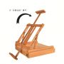 Adjustable Artist Tabletop Sketchbox Easel- Multi-Function Solid Beech Wood Storage Box Easel with Drawer for Artist