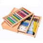 Art Premium Beechwood Artist Desktop 3-Drawer Storage Box Easel For Storaging Art Supplies