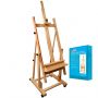 Art Deluxe Adjustable Wood Studio Easel with Tilt and Caster Wheels