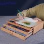 Art Premium Beechwood Artist Desktop 3-Drawer Storage Box Easel For Storaging Art Supplies