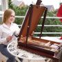 Artist Professional French Style Field and Studio Sketch box Easel with Artist Drawer, Palette, Premium Beechwood