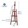 Art 4 Different Colors A Frame Beech Wood Adjustable Height Display Easel for Adults Beginners