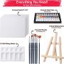 25Pcs Painting Kit Includes Mini Easel, Premium Painting Supplies, Brushes, Art Canvases Acrylic Paint Set with Canvas For Kid