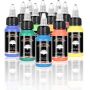 Art Supplies 12x30ml Basic Color Waterproof Quick Drying Acrylic Airbrush Paint Set for Shoes Leather Wall