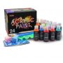 30 Assorted Colors,High Flow Acrylic Paint Set For Canvas, Glass, Paper, Wood, Tile, and Stones