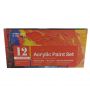 Acrylic Paint Set for Painting 12 Colors(2.54 oz/75ml), Water-Based Blendable Paints, Art Supplies for Canvas Wood Rocks Fabrics